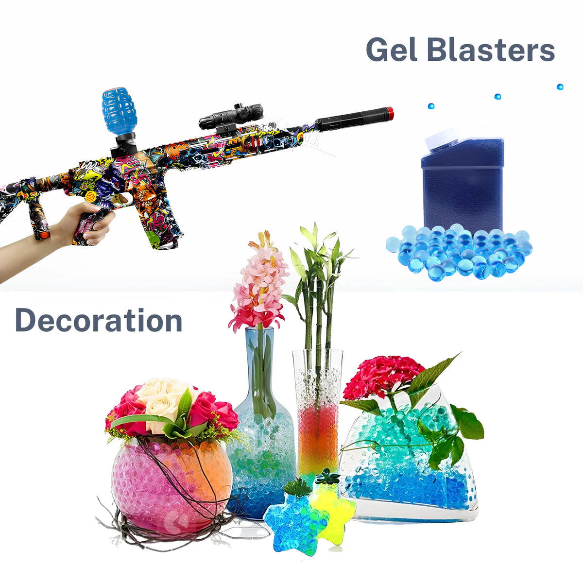 Gel Blaster Gun – Billes Bleues pour Pistolet à Orbeez Balls - Fusil Billes de Gel - FunBlasters