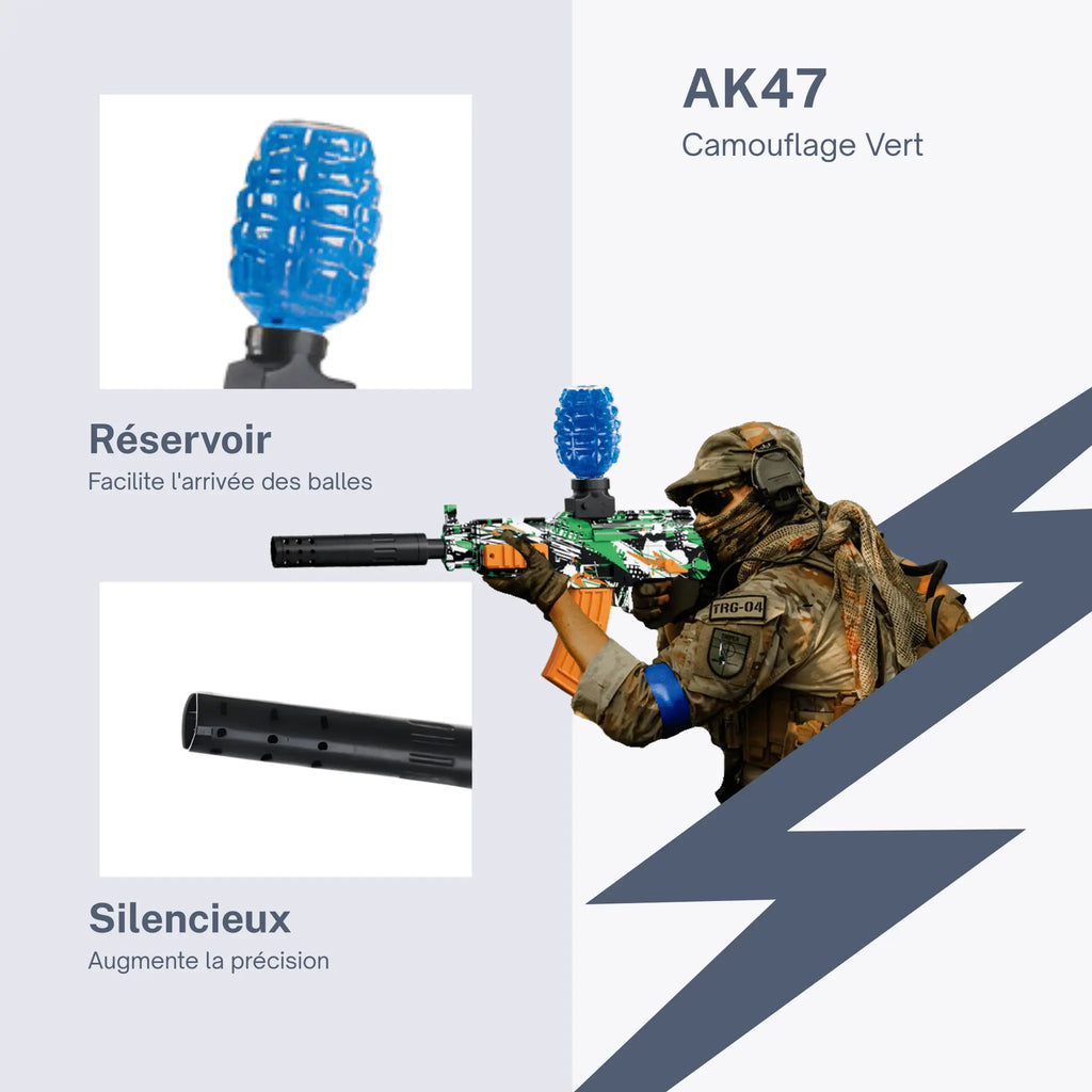 Gel Blaster Gun AK47 – Pistolet à Orbeez Balls - Fusil Billes de Gel - FunBlasters