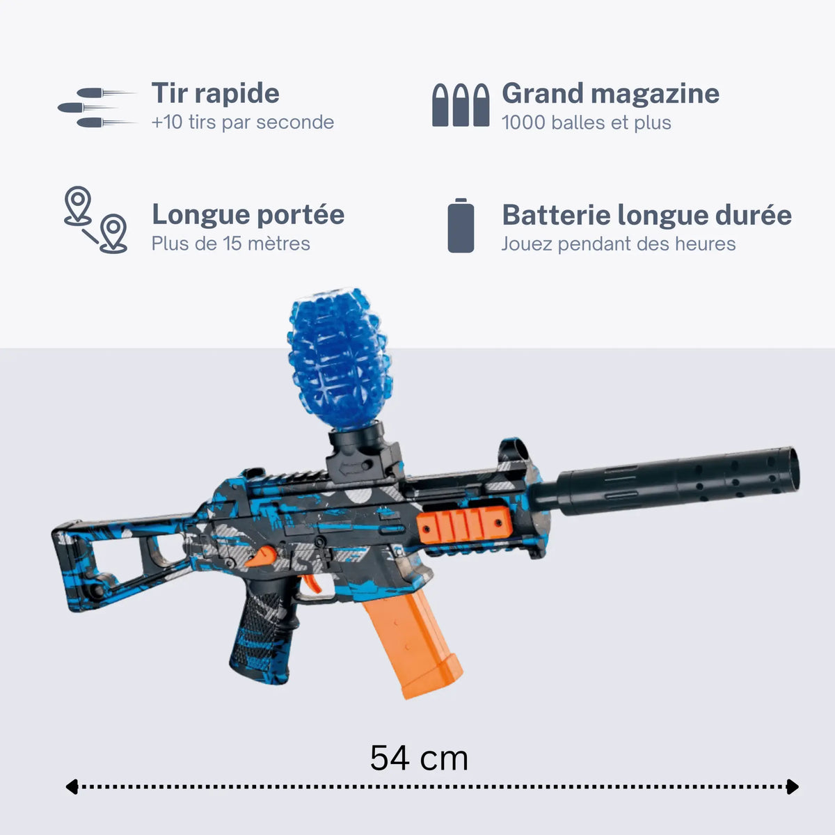 Gel Blaster Gun UMP45 – Pistolet à Orbeez Balls - Fusil Billes de Gel - FunBlasters