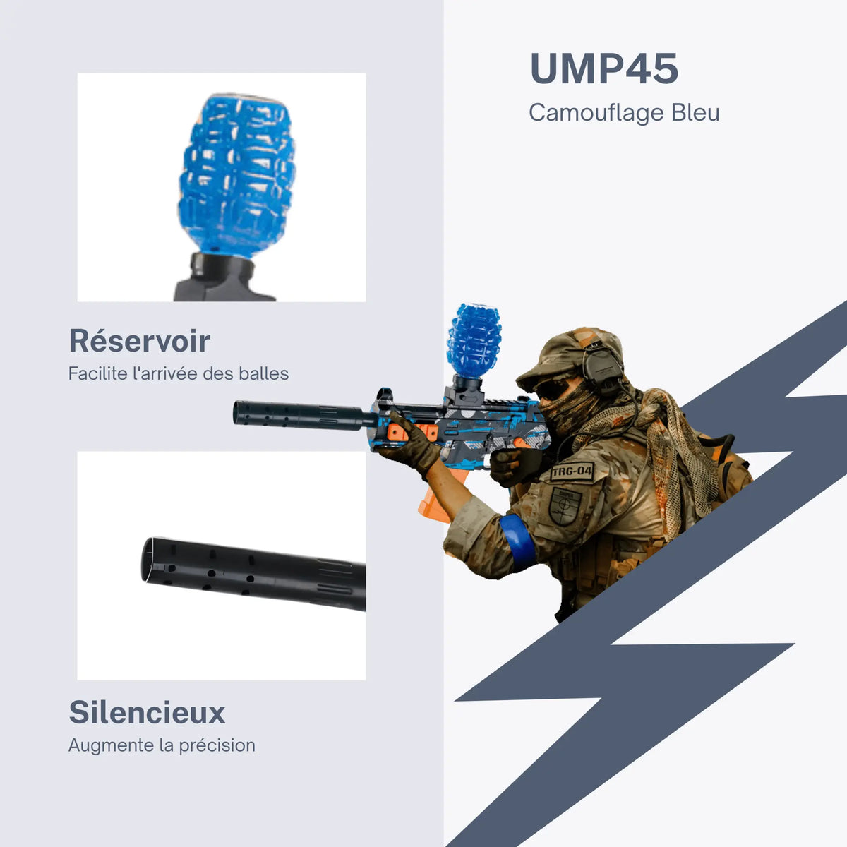 Gel Blaster Gun UMP45 – Pistolet à Orbeez Balls - Fusil Billes de Gel - FunBlasters